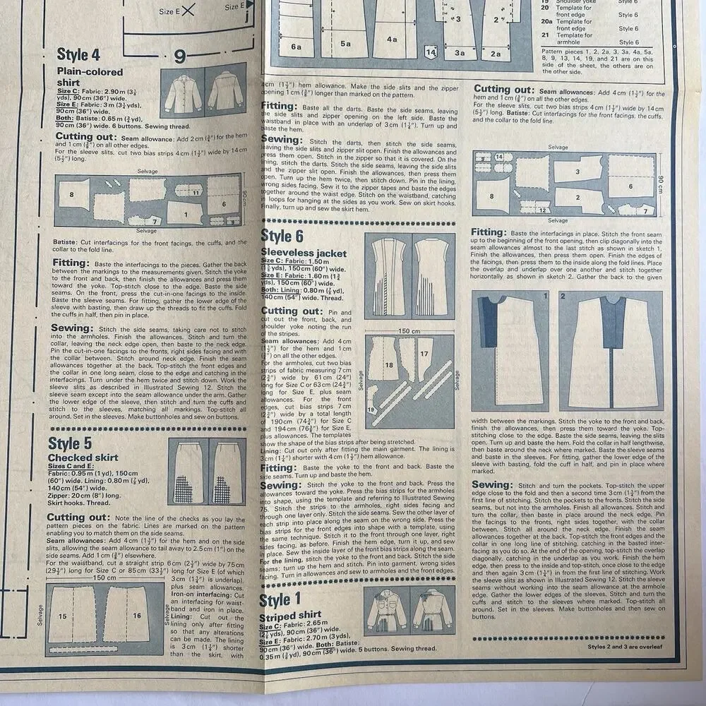 Vintage Designer Sewing Patterns Uncut Lot Of 3 Blouse Dress Jacket Skirt 70s